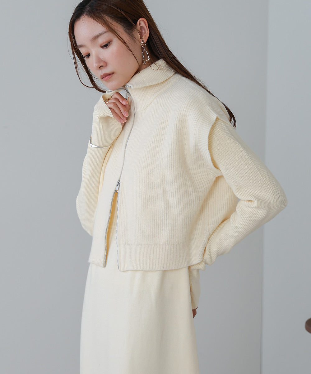 double zip knit set (ivory) *JP