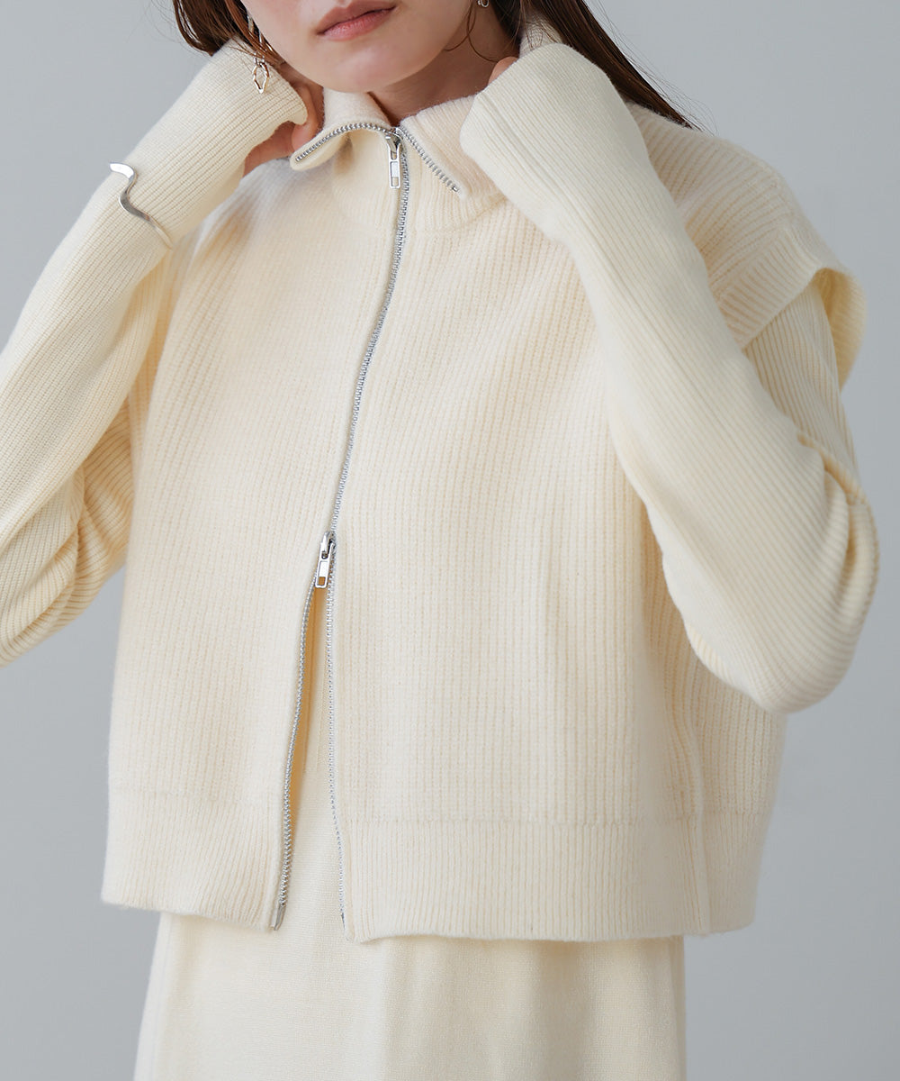 double zip knit set (ivory) *JP