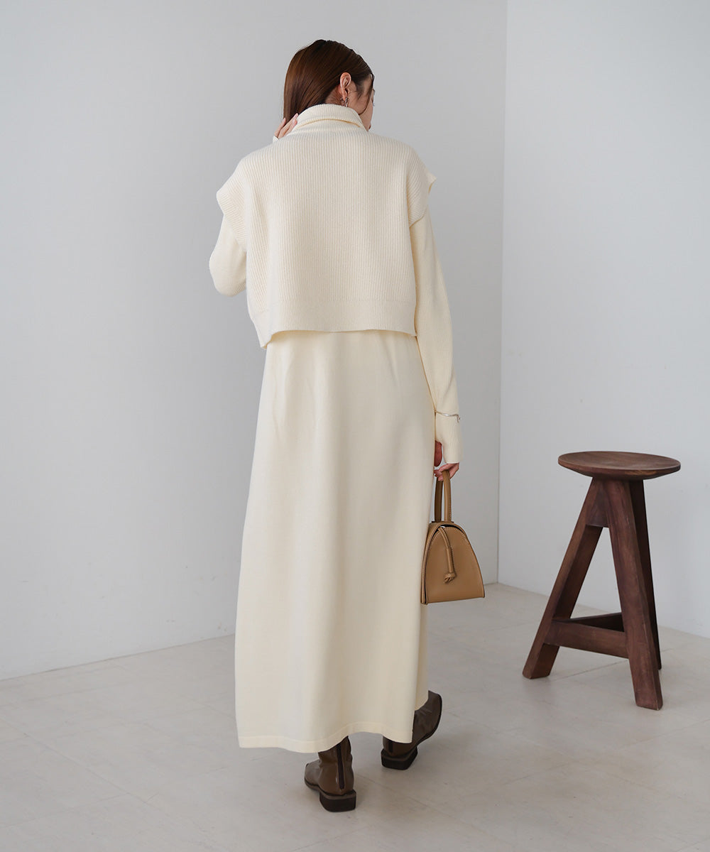 double zip knit set (ivory) *JP