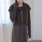 double zip knit set (charcoal) *JP