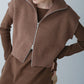 double zip knit set (mocha) *JP