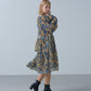 velvet flower mini dress (blue) *JP