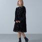 velvet flower mini dress (black) *JP