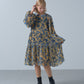 velvet flower mini dress (blue) *JP