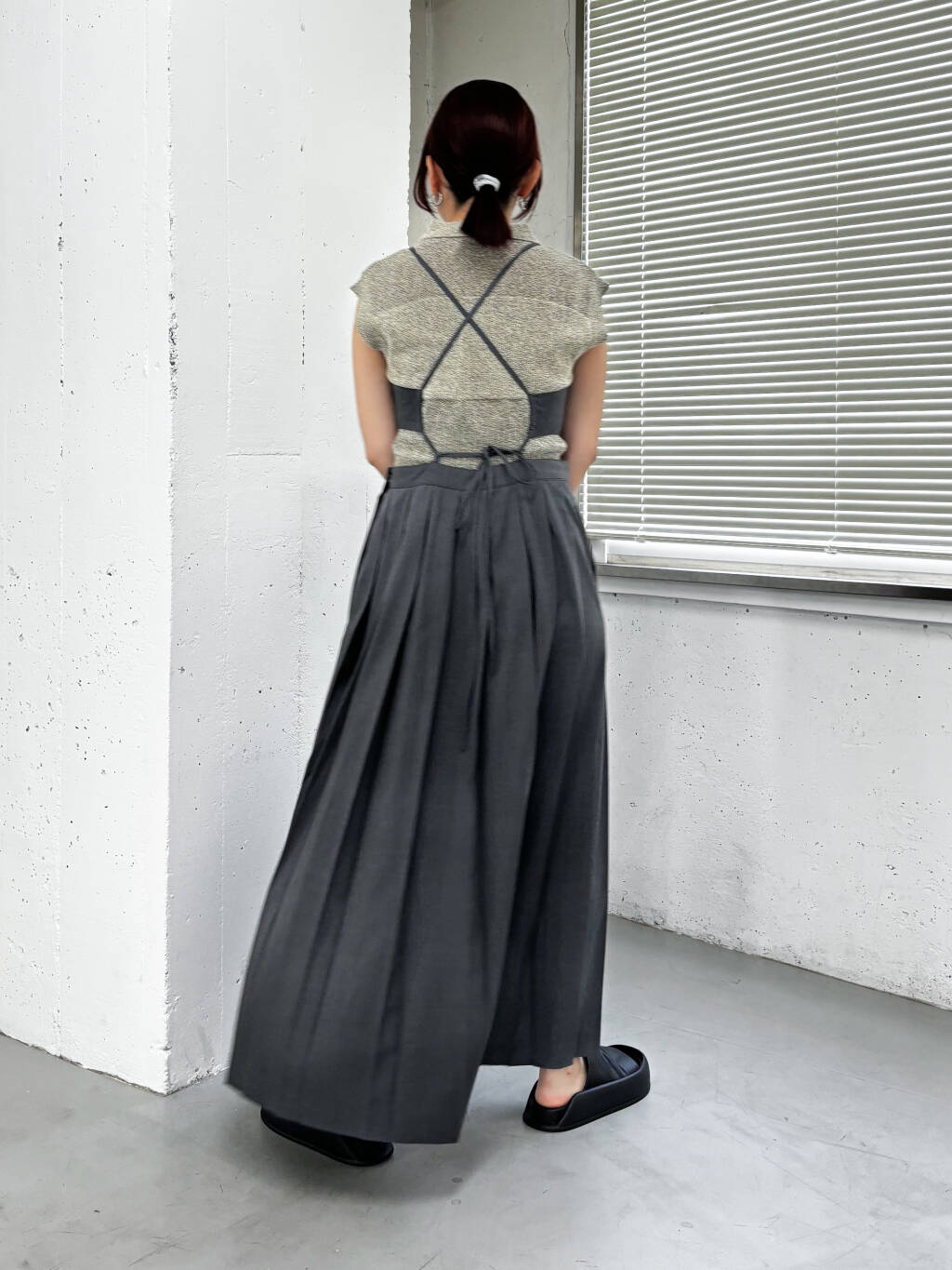 pleated camisole dress (grey) *JP