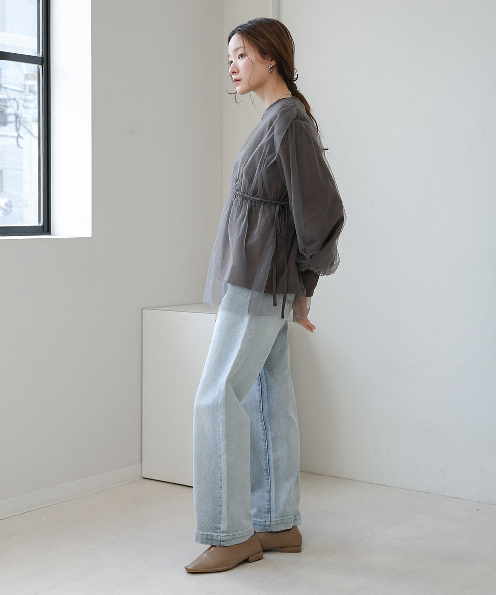 tulle layered sweat (charcoal) *JP