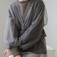 tulle layered sweat (charcoal) *JP