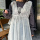 shirring tulle 2way dress (white) *JP