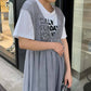 shirring tulle 2way dress (grey) *JP