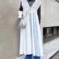 shirring tulle 2way dress (white) *JP