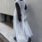 shirring tulle 2way dress (white) *JP