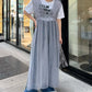 shirring tulle 2way dress (grey) *JP