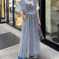 shirring tulle 2way dress (grey) *JP