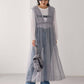 shirring tulle 2way dress (grey) *JP