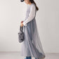 shirring tulle 2way dress (grey) *JP