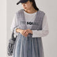 shirring tulle 2way dress (grey) *JP