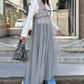 shirring tulle 2way dress (grey) *JP