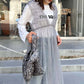 shirring tulle 2way dress (grey) *JP