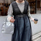 shirring tulle 2way dress (black) *JP