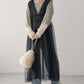 shirring tulle 2way dress (black) *JP