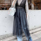 shirring tulle 2way dress (black) *JP