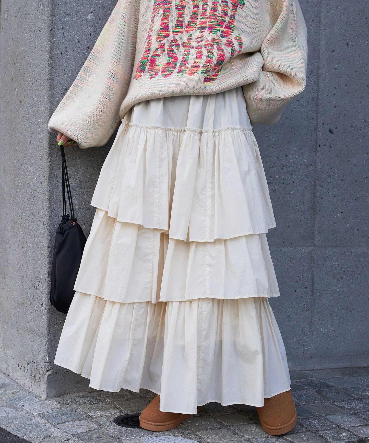 volume tiered skirt (white) *JP