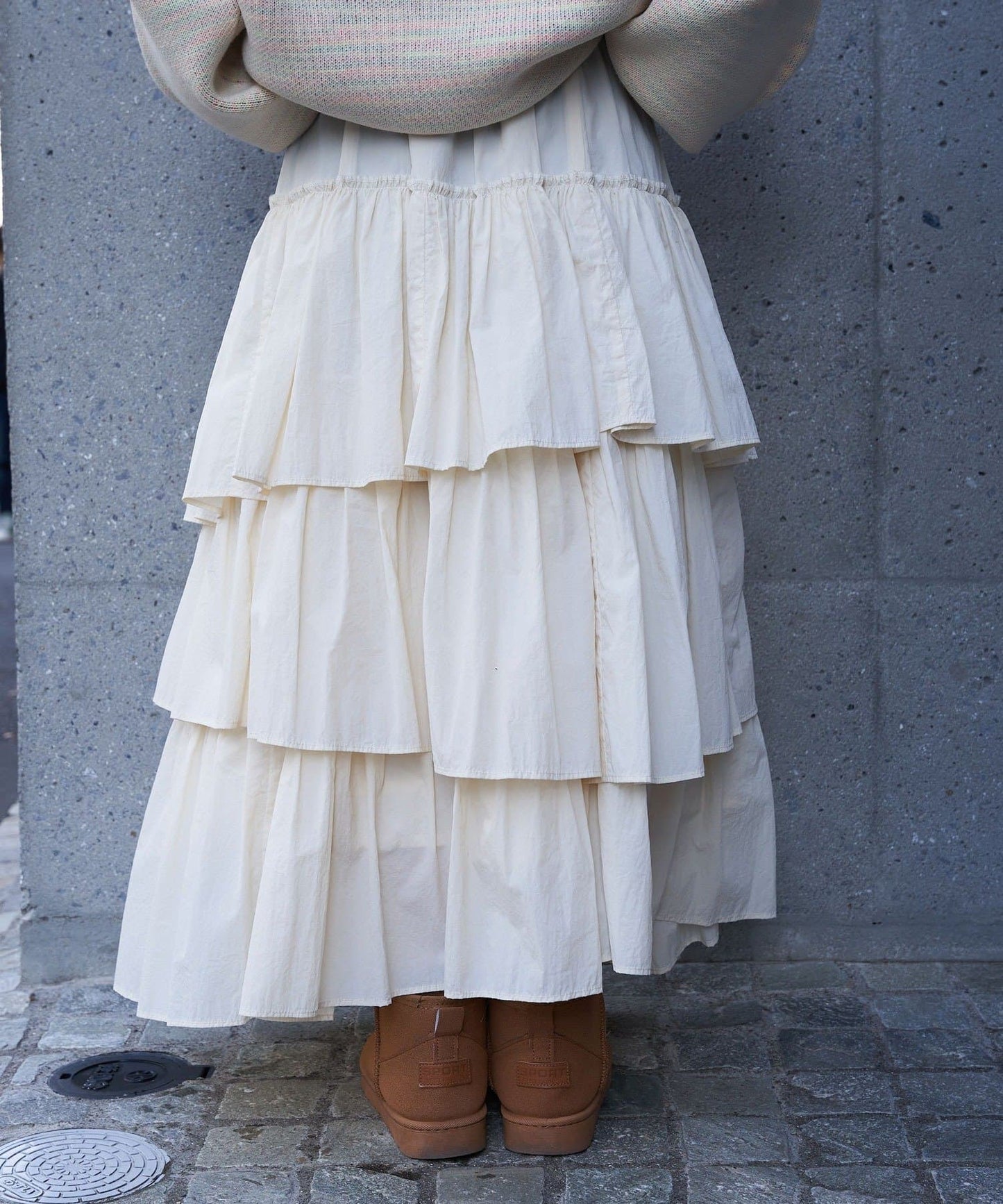 volume tiered skirt (white) *JP