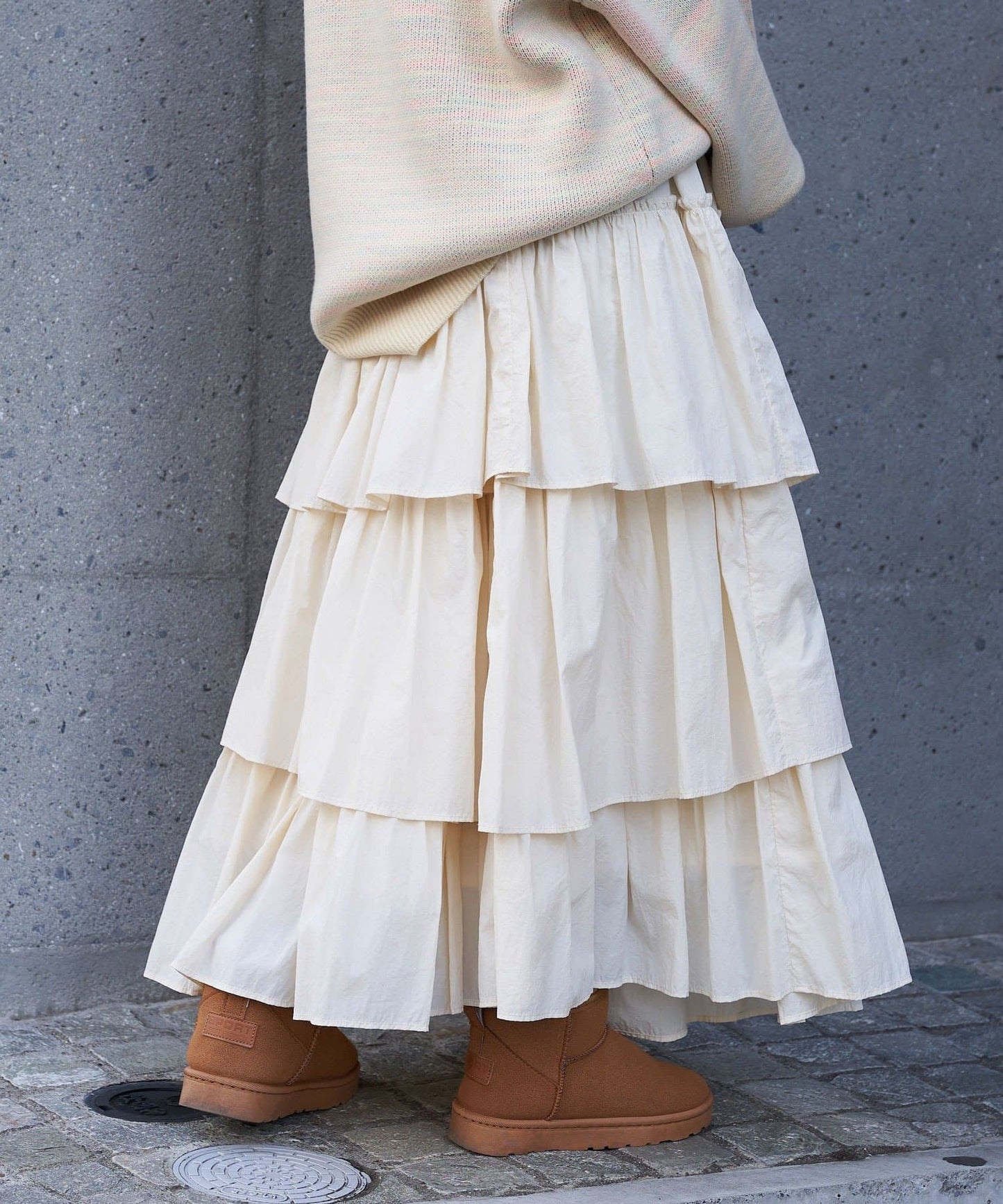 volume tiered skirt (white) *JP