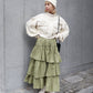 volume tiered skirt (khaki) *JP