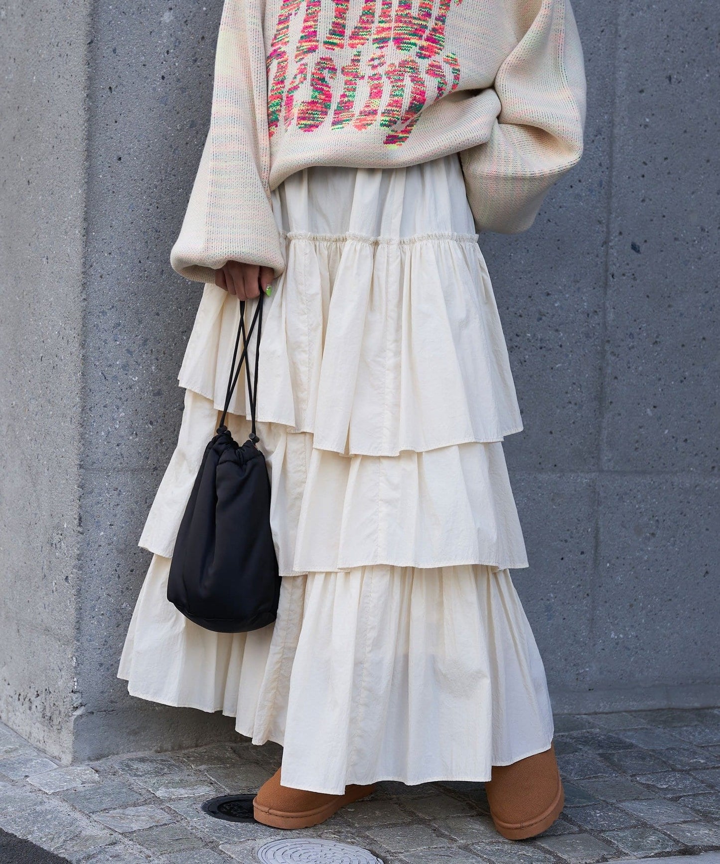 volume tiered skirt (white) *JP