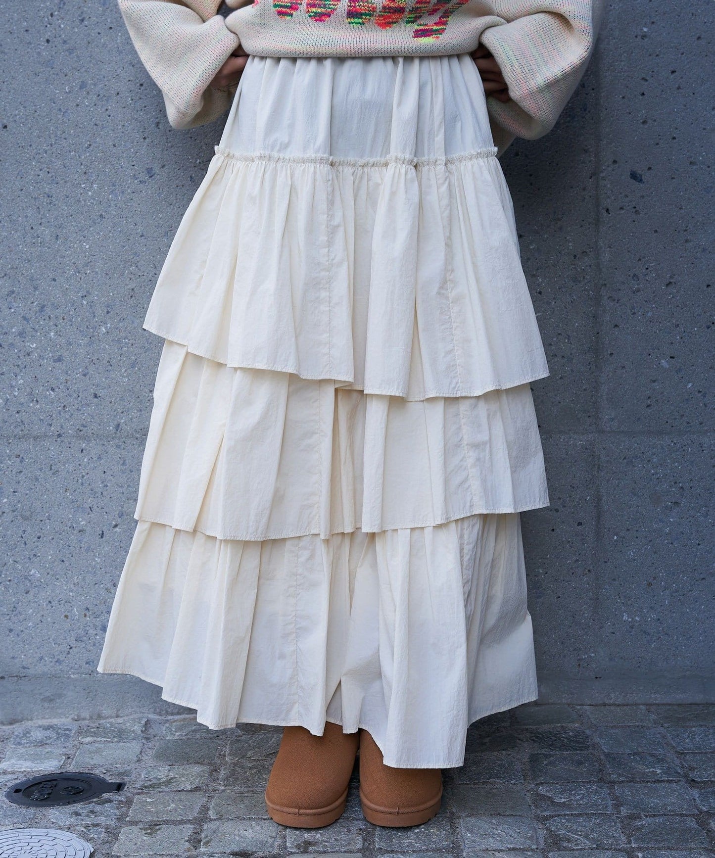 volume tiered skirt (white) *JP