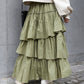 volume tiered skirt (khaki) *JP