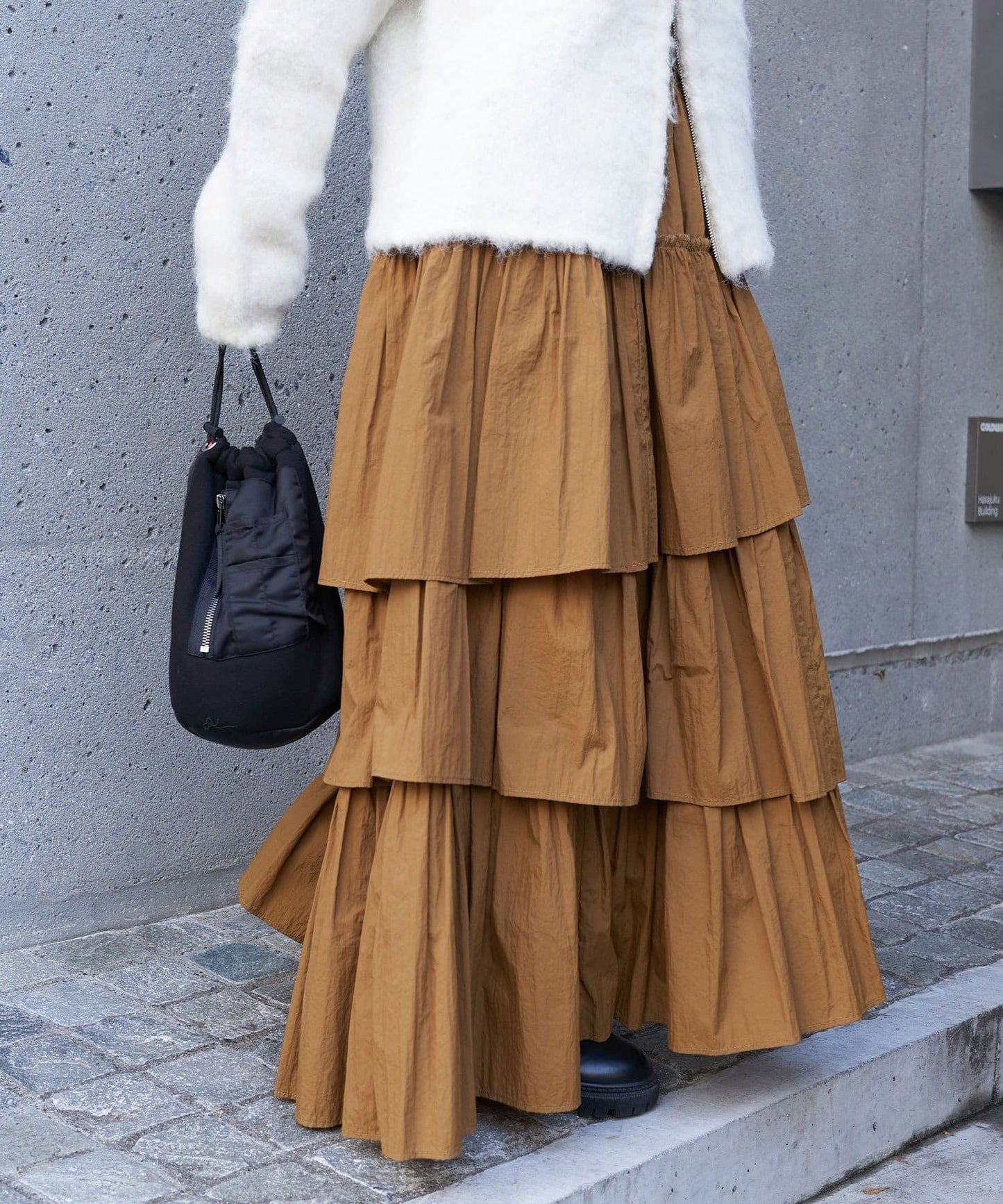 volume tiered skirt (caramel) *JP