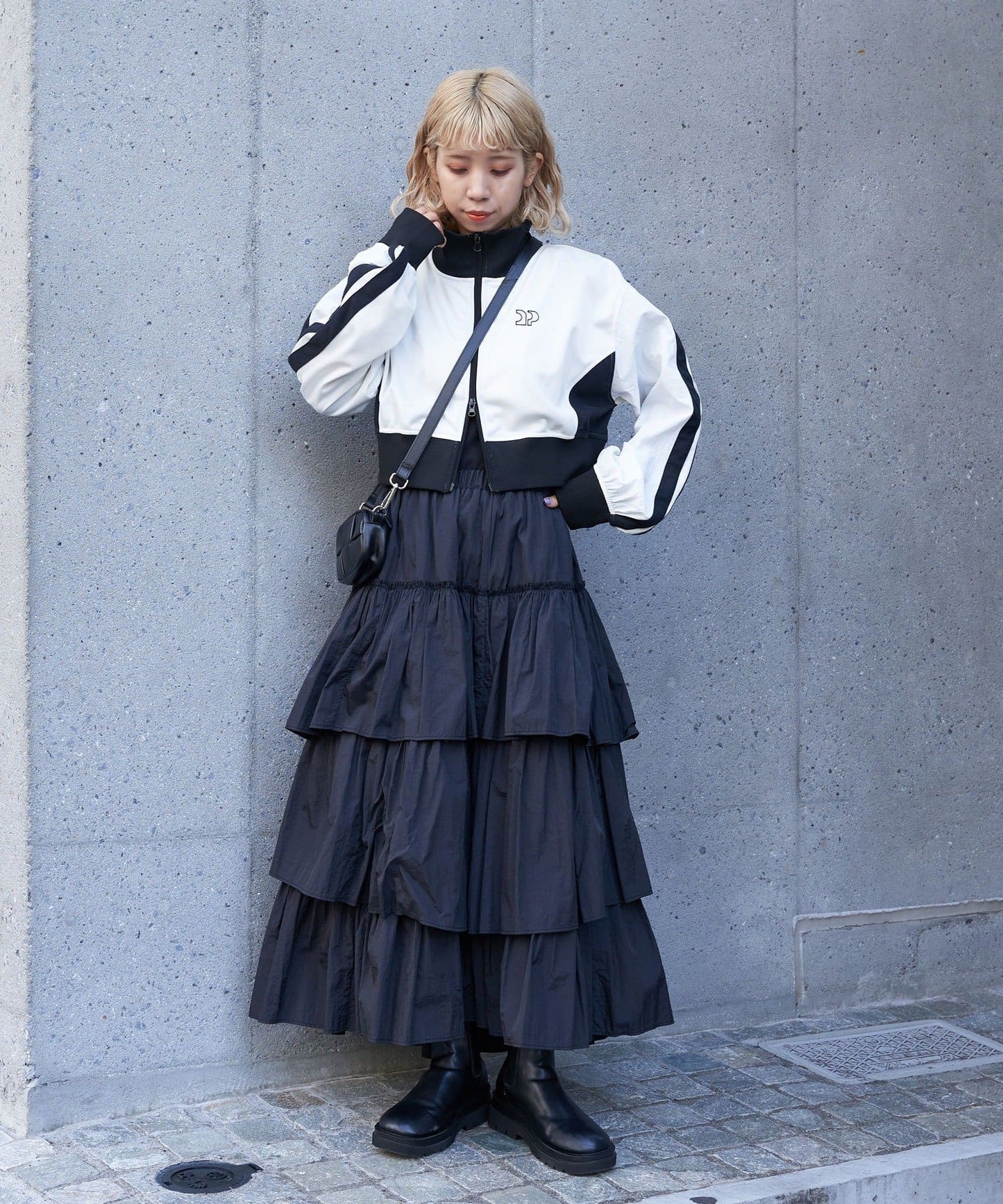 volume tiered skirt (black) *JP