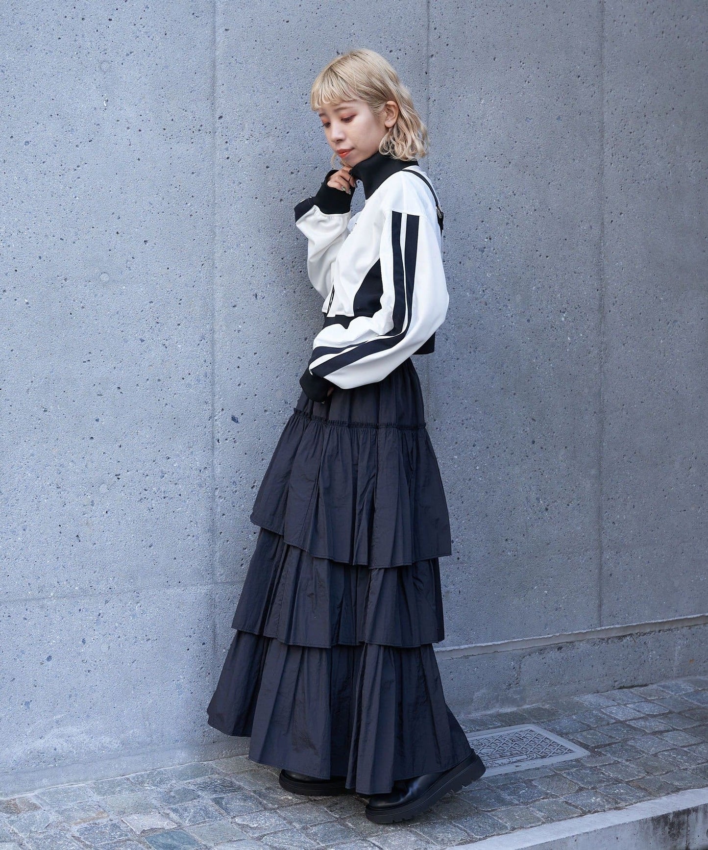 volume tiered skirt (black) *JP