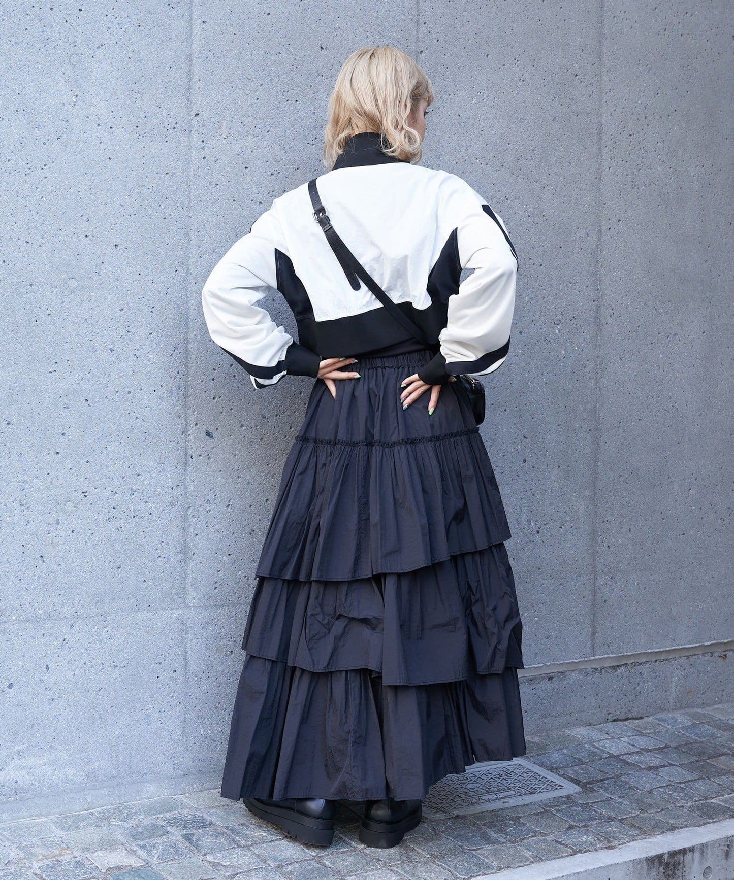 volume tiered skirt (black) *JP