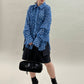 front Gathered Feather Shirt (blue) *JP