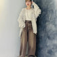 jacquard fringe cardigan (ivory) *JP