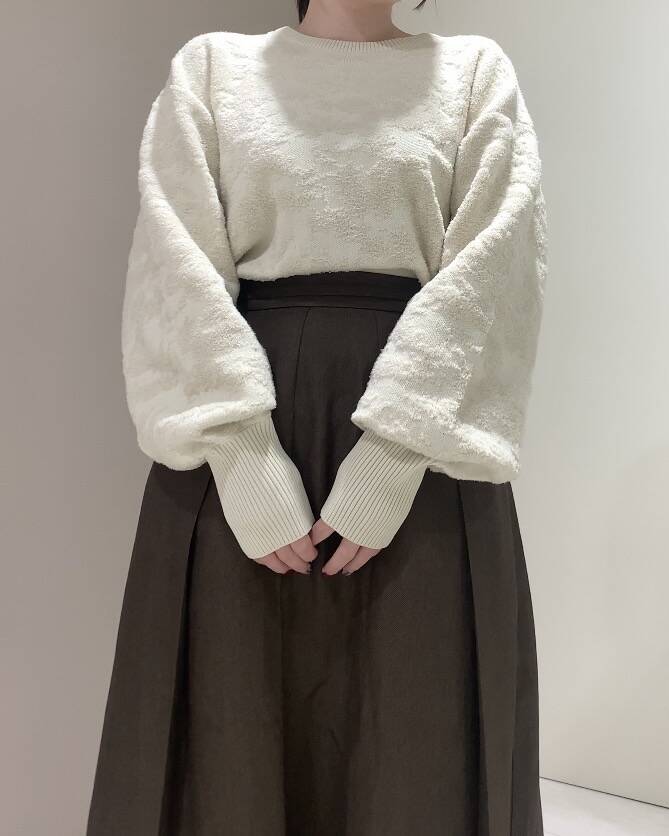 marble jacquard knit (ivory) *JP