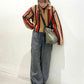 front zip striped cardigan (beige) *JP