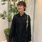 front Gathered Feather Shirt (black) *JP