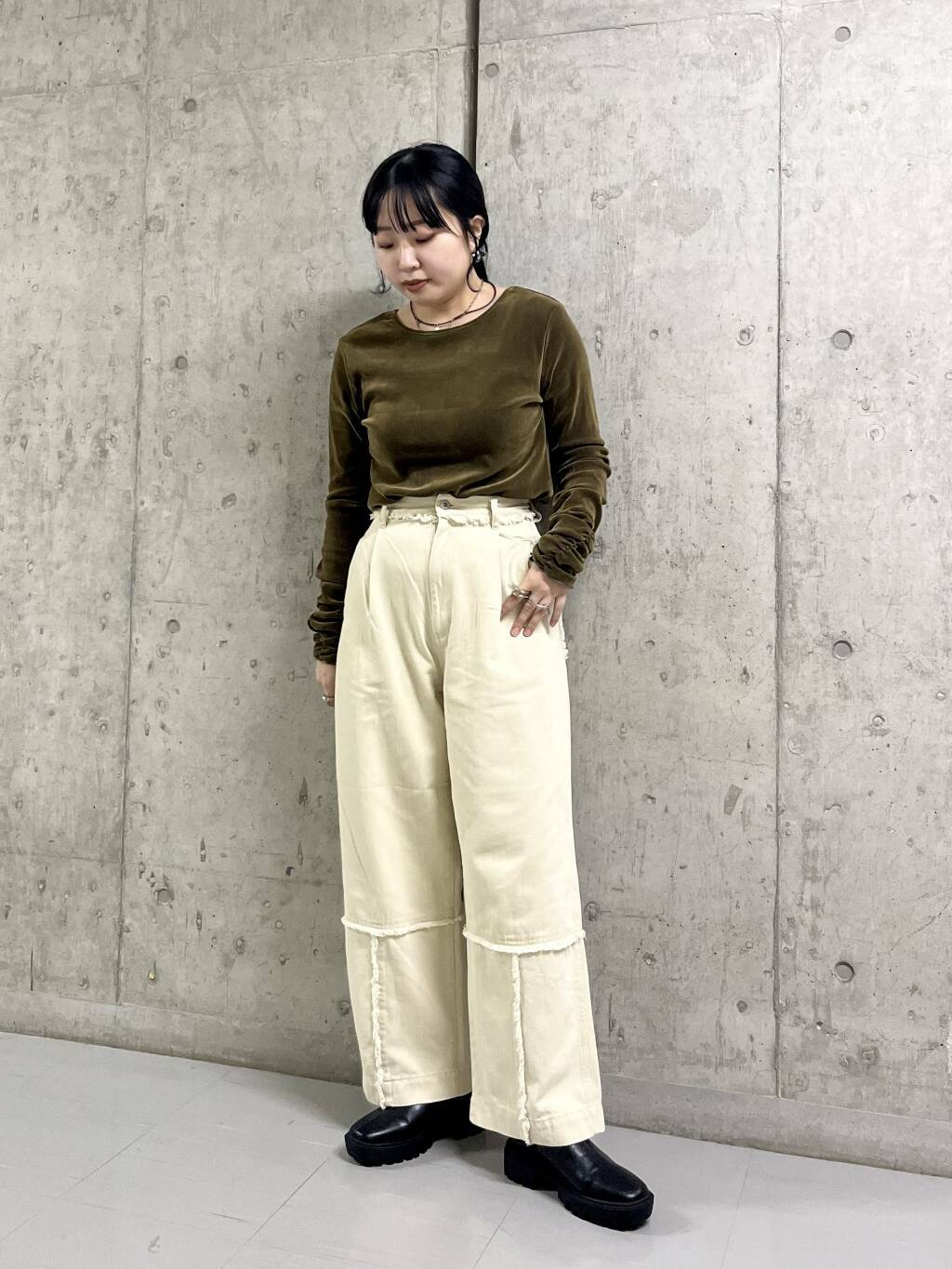 fringe straight pants (ivory) *JP