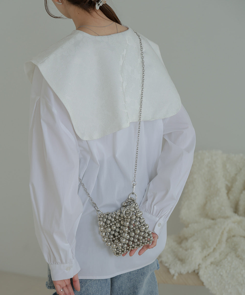 grains chain mini bag (silver) *JP