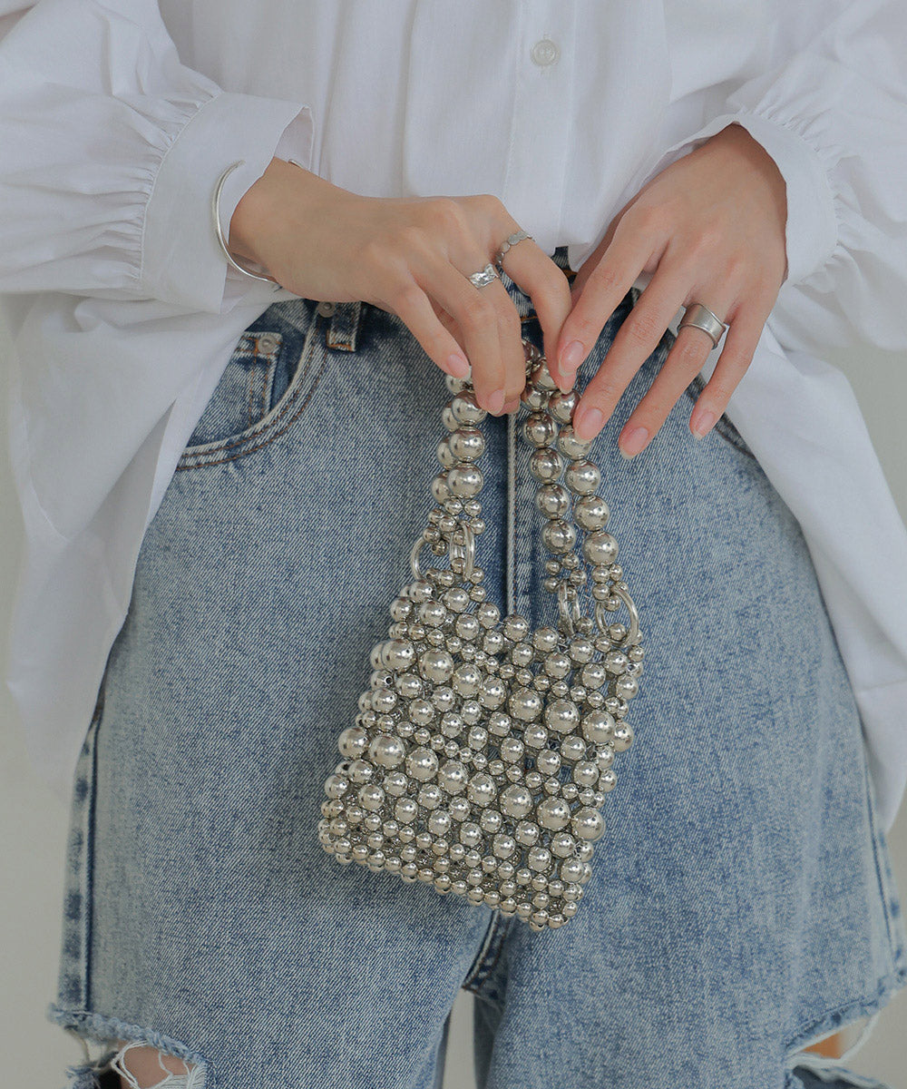 grains chain mini bag (silver) *JP