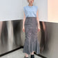 cut out gather skirt (grey) *JP