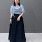 front draw sheer top (blue) *JP