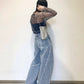 cut-off wide denim (light blue) *JP