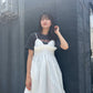 shirred mini dress (white) *JP