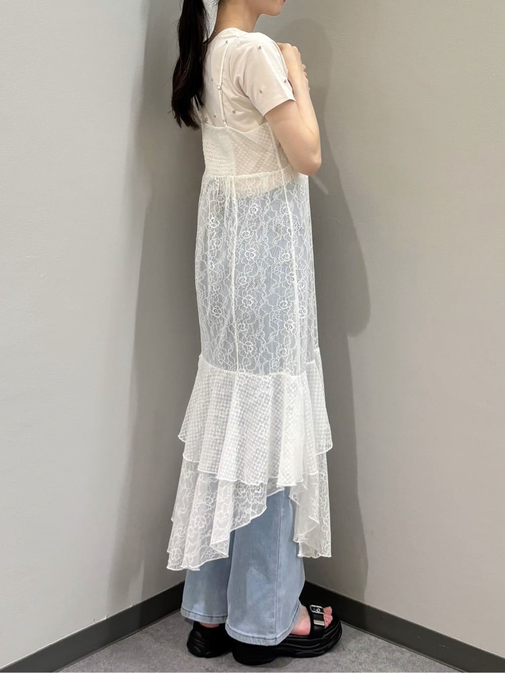 irregular lace ops (white) *JP