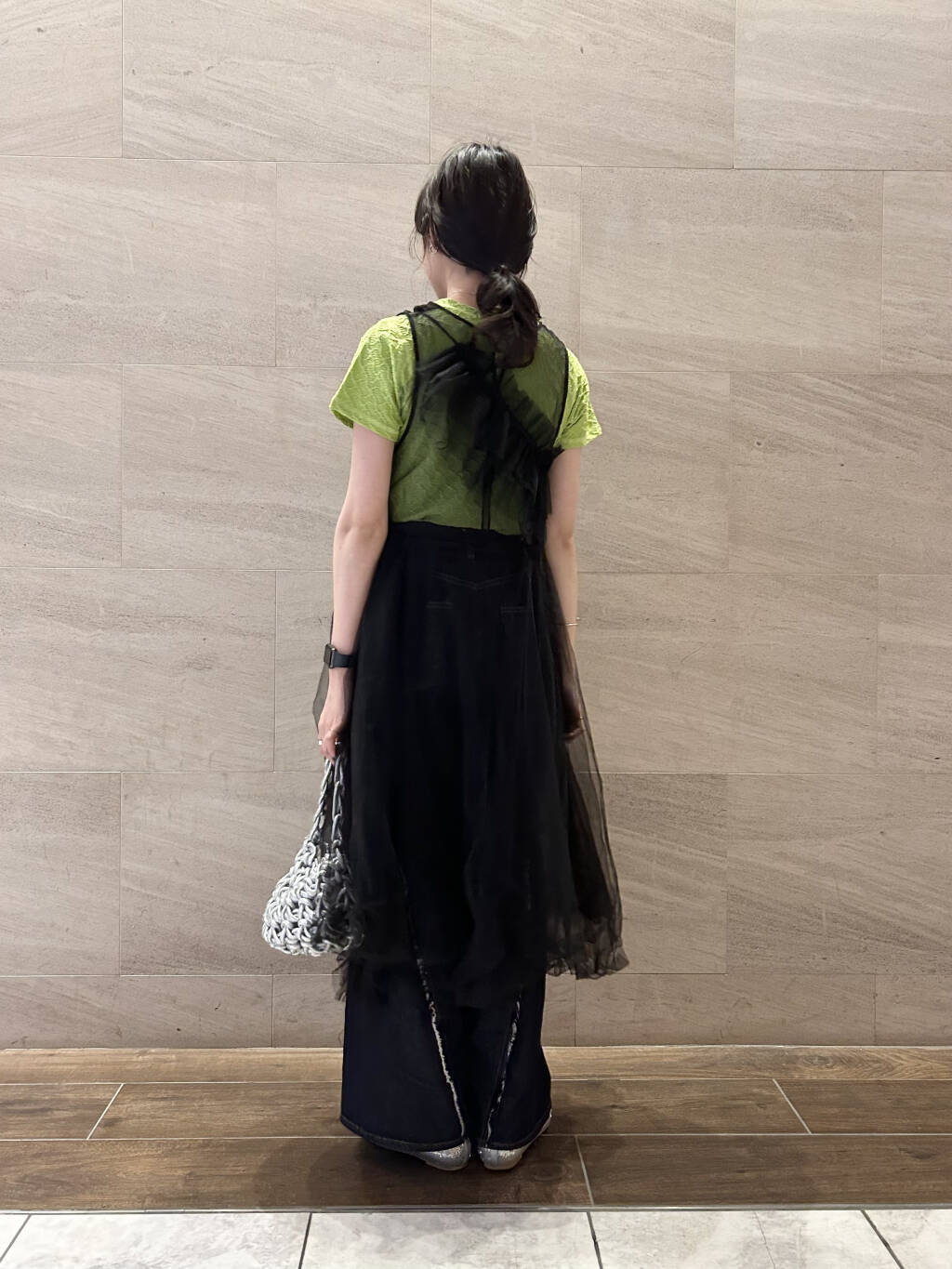 『高橋愛×KBF』frilled tulle dress (black) *JP